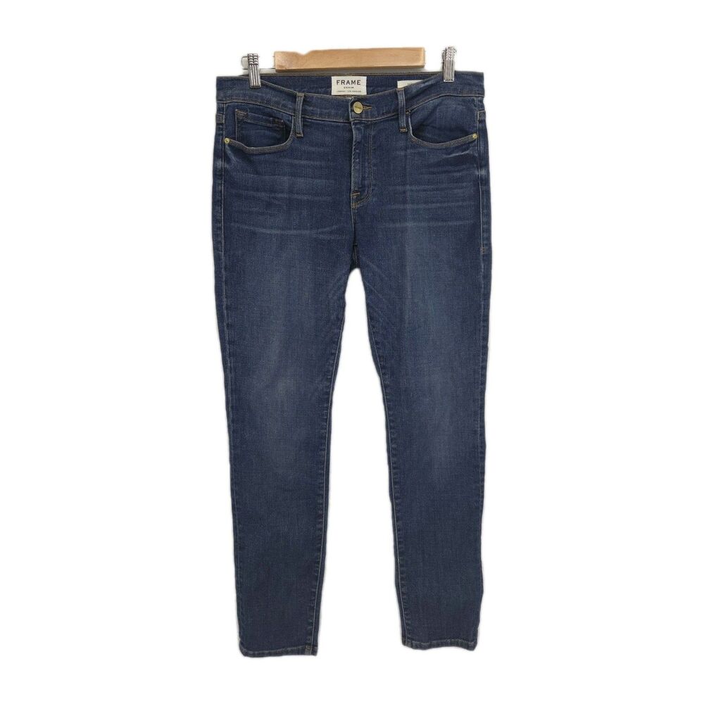 Frame Denim Womens Le Garcon Boyfriend Jeans Blue Dark Wash Size 27x30